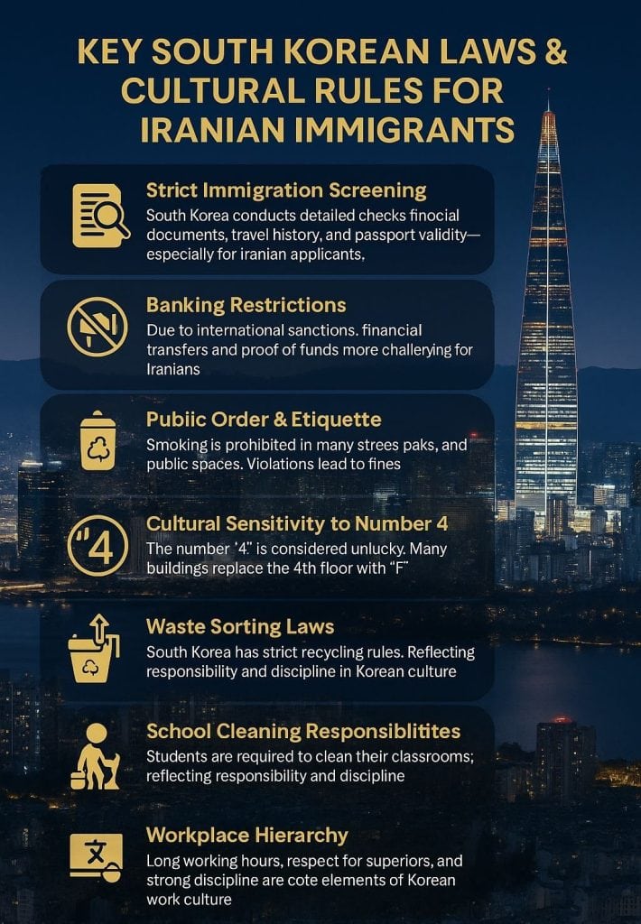 اینفوگرافی قوانین کشور کره جنوبی